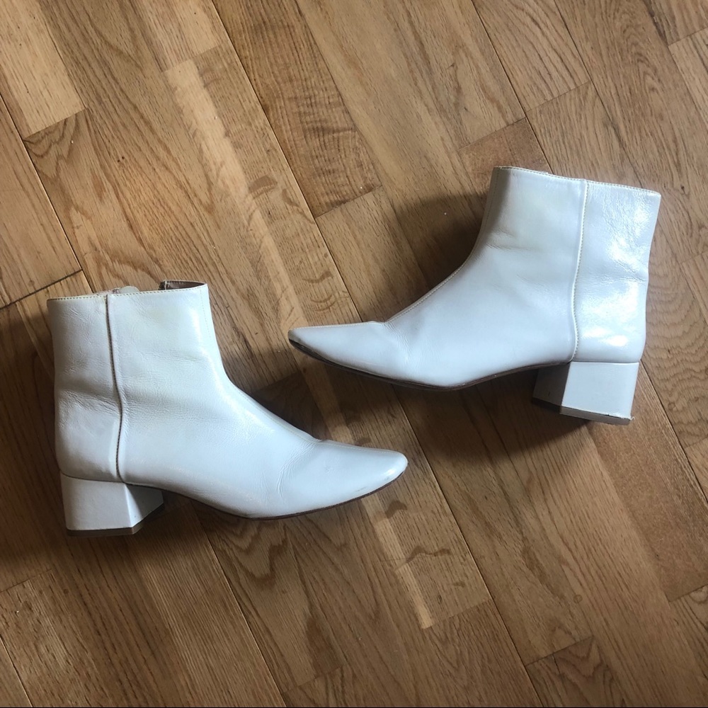 Loeffler Randall White Leather Boots